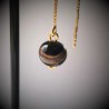 Vénitiennes dorées - perle noire & or